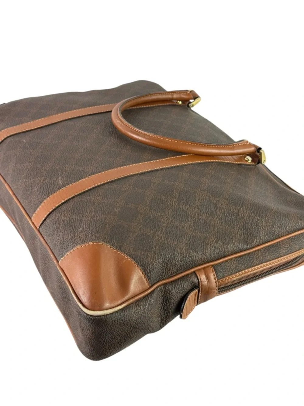 BALLY Vintage Documents Canvas Leather Briefcase Made in Italy